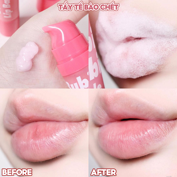 Tẩy Tế Bào Chết Môi Sủi Bọt Bubi Bubi Bubble Lip Scrub Red 10ml