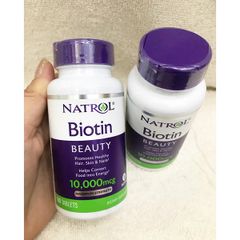 Viên Uống Ngăn Rụng Và Kích Mọc Tóc Natrol Biotin 10000mcg 100 Viên