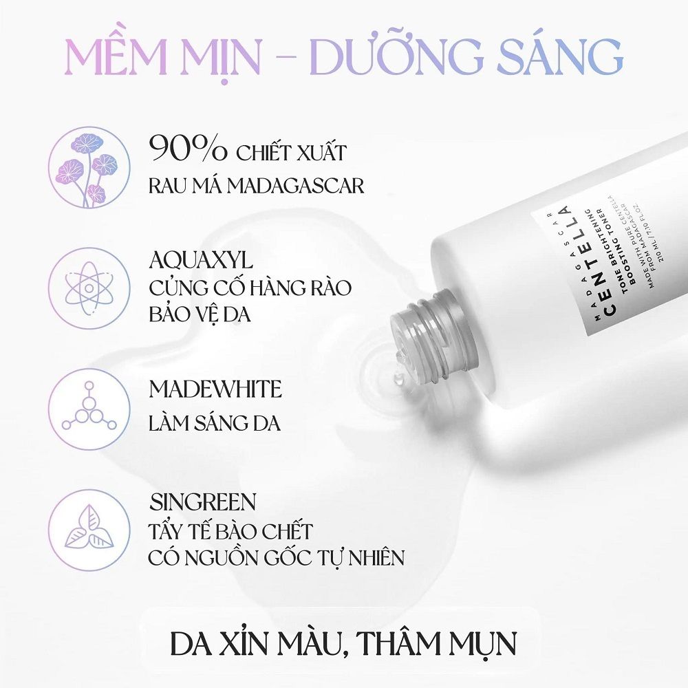 Nước Hoa Hồng Dưỡng Sáng Da Skin1004 Madagascar Centella Tone Brightening Boosting Toner 210ml