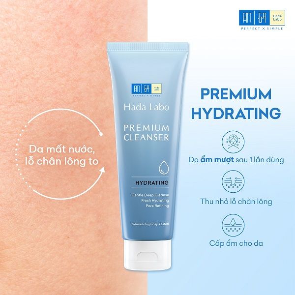 Sữa Rửa Mặt Hada Labo Dưỡng Ẩm Da Premium Cleanser Hydrating 100g
