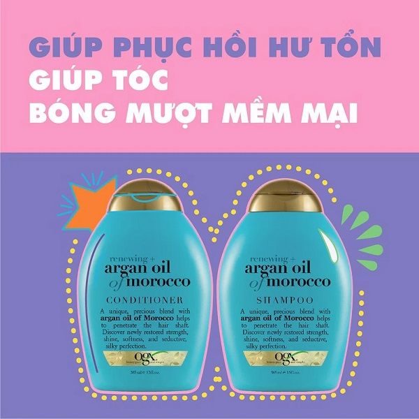 Dầu Gội Giúp Phục Hồi Tóc Hư Tổn OGX Renewing + Argan Oil Of Morocco Shampoo 385ml