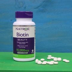 Viên Uống Ngăn Rụng Và Kích Mọc Tóc Natrol Biotin 10000mcg 100 Viên
