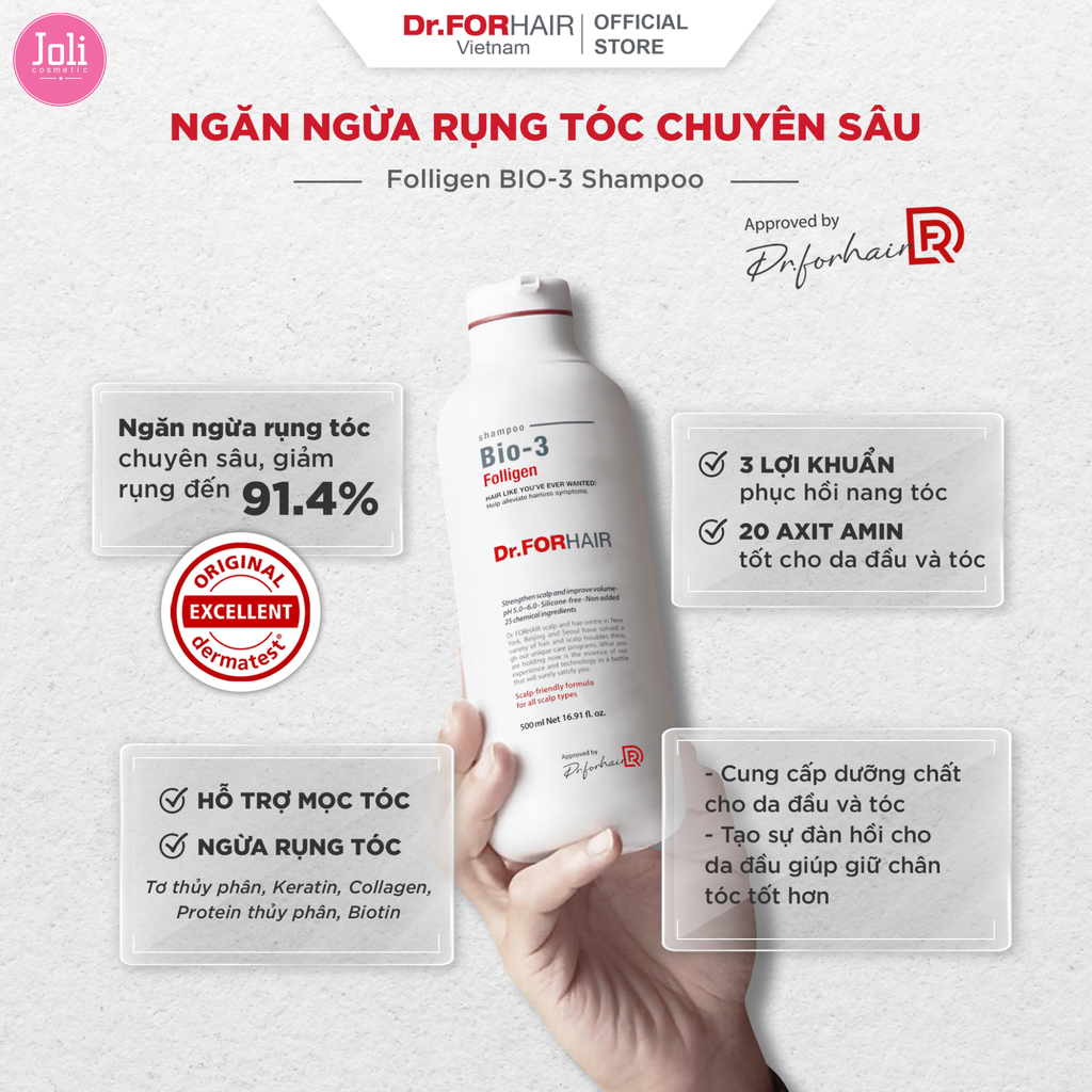 Dầu Gội Ngừa Rụng Tóc Dr.FORHAIR Folligen Bio-3 Sampoo 500ml