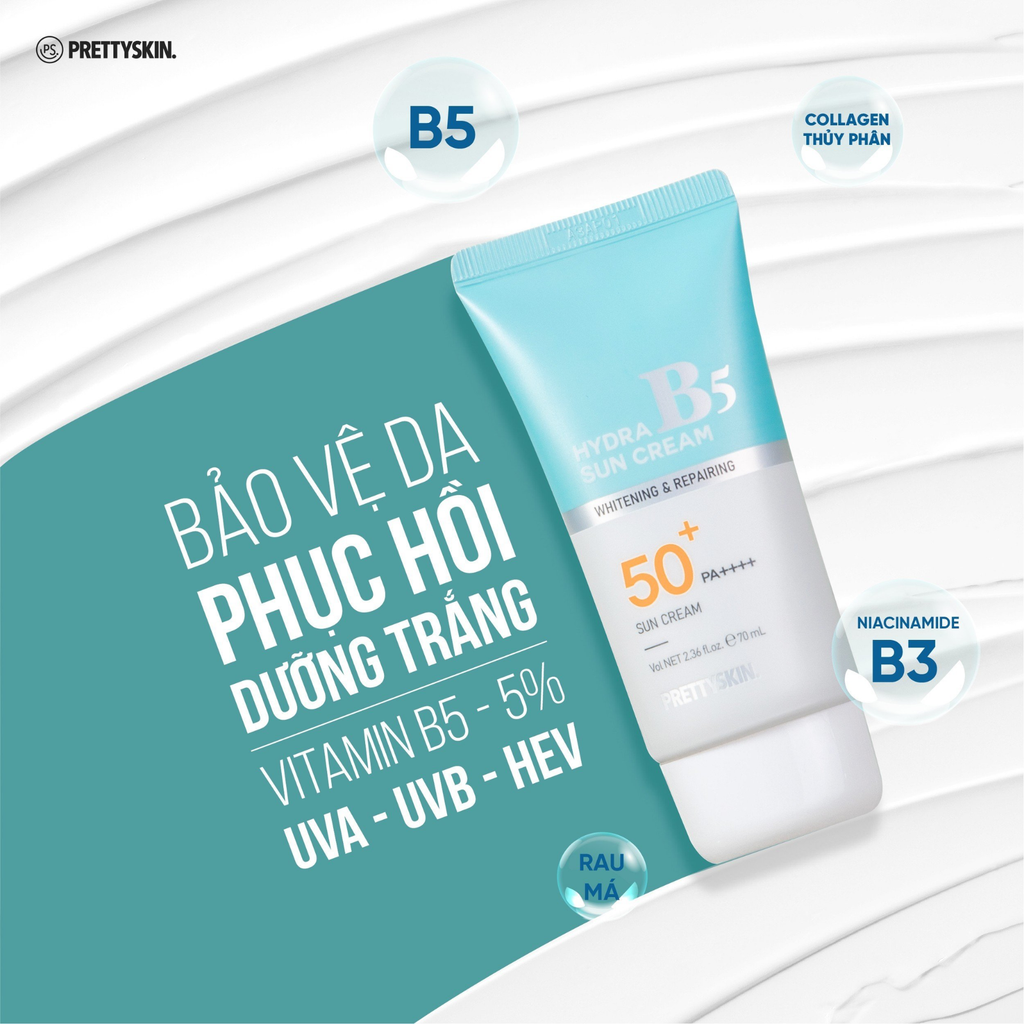 Kem Chống Nắng Phục Hồi Dưỡng Trắng Prettyskin Hydra B5 Sun Cream SPF 50+/PA+++ 70ml