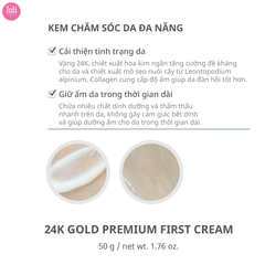 Kem Dưỡng Sáng Da Ngăn Ngừa Lão Hóa Secret Key 24k Gold Premium First Cream 50ml
