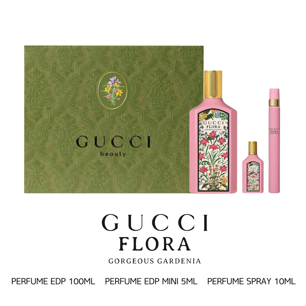 Set Nước Hoa Nữ Gucci Flora Gorgeous Gardenia EDP Gift 3 Món (100ml + 10ml + 5ml)