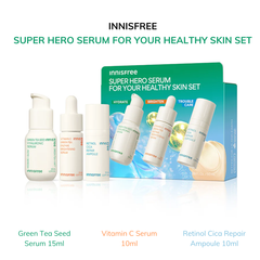 Bộ Dưỡng Ẩm Sáng Da 3 Món innisfree Super Hero Serum For Your Healthy Skin Set