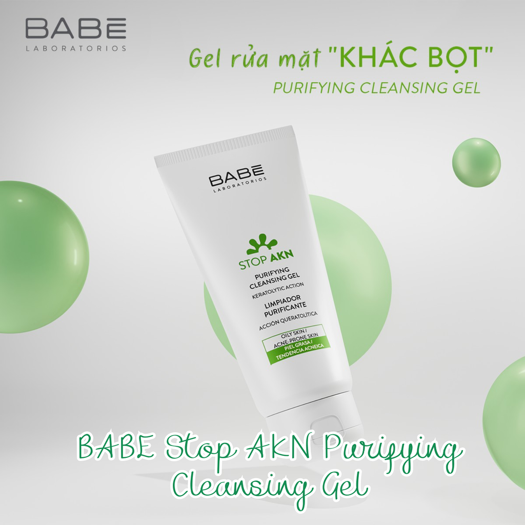 Sữa Rửa Mặt Cho Da Dầu Mụn Babe Stop Akn Purifying Cleansing Gel