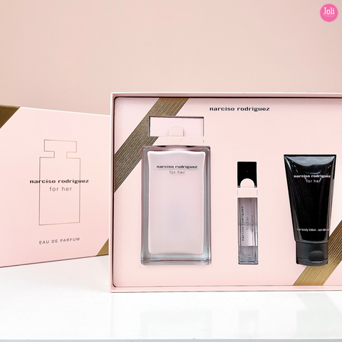 Set Nước Hoa Nữ Narciso Rodriguez For Her EDP 3 Món (100ml + 10ml + 50ml Lotion)