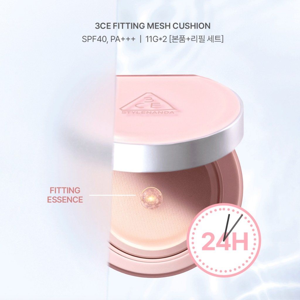 Phấn Nước 3CE Fitting Mesh Cushion SPF40 PA+++ 11g (tặng kèm lõi hộp lẻ)
