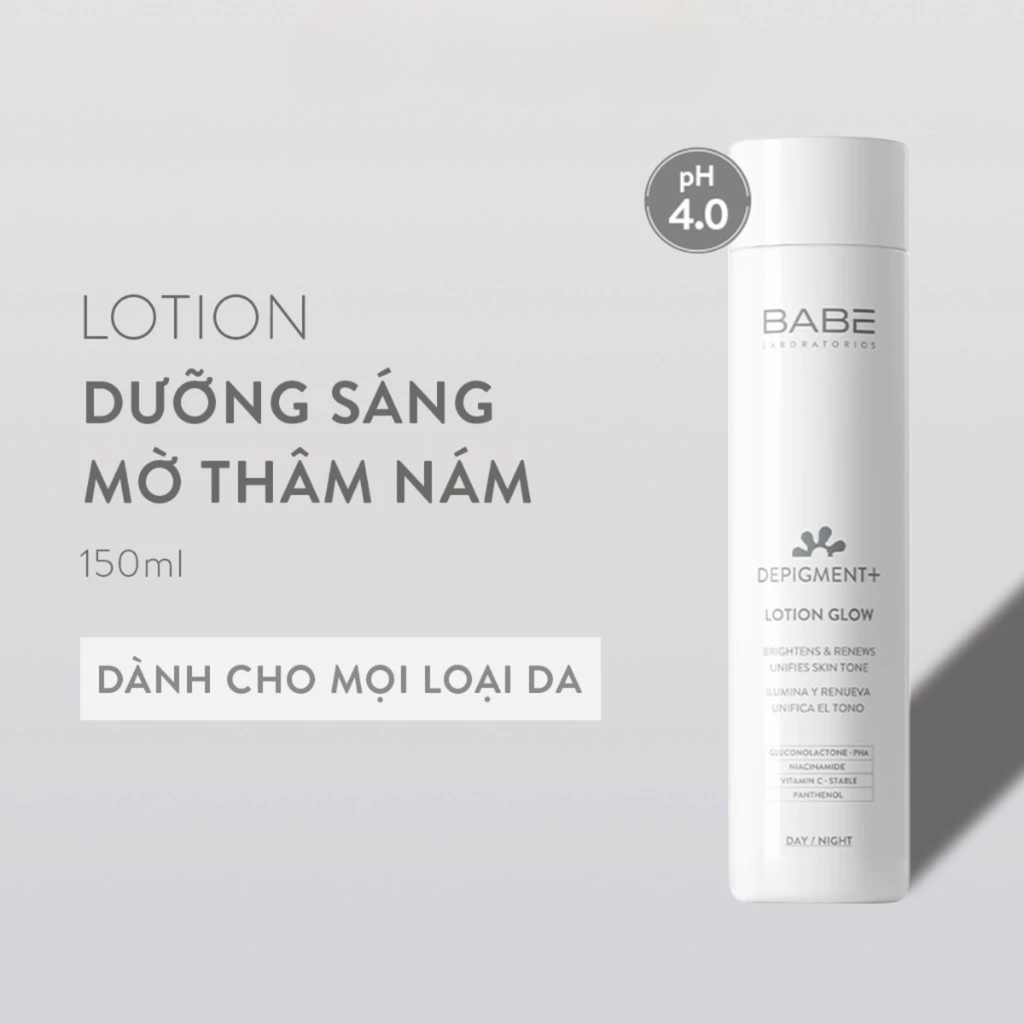 Nước Hoa Hồng Làm Sáng Da Giảm Thâm Nám Babe Depigment+ Lotion Glow 150ml