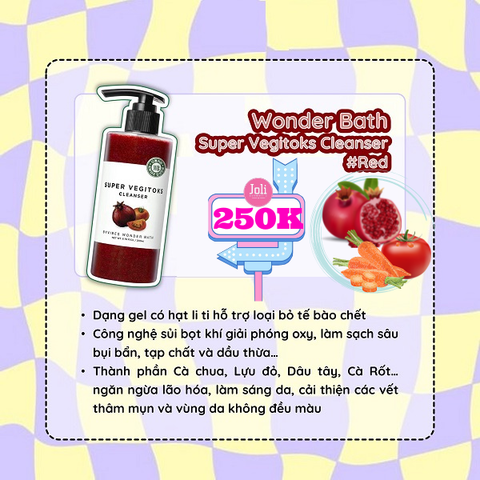 Sữa Rửa Mặt Làm Sáng Da Byvibes Wonder Super Vegitoks Cleanser Red 300ml