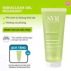 [COMBO] Gel Rửa Mặt Cho Da Dầu SVR Sebiaclear Gel Moussant 200ml + 55ml