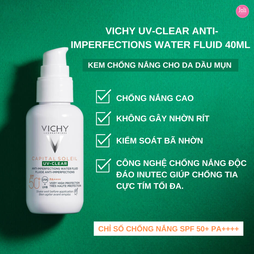 Kem Chống Nắng Cho Da Dầu Mụn Vichy UV-Clear Anti-Imperfections Water FLuid 40ml