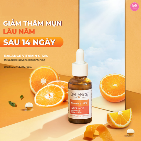 Serum Sáng Da Mờ Thâm Balance Vitamin C 12% Supershot Advanced Brightening Serum 30ml