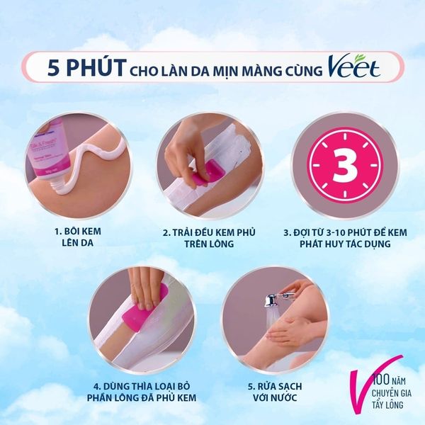 Kem Tẩy Lông Cho Da Nhạy Cảm Veet Hair Removal Cream