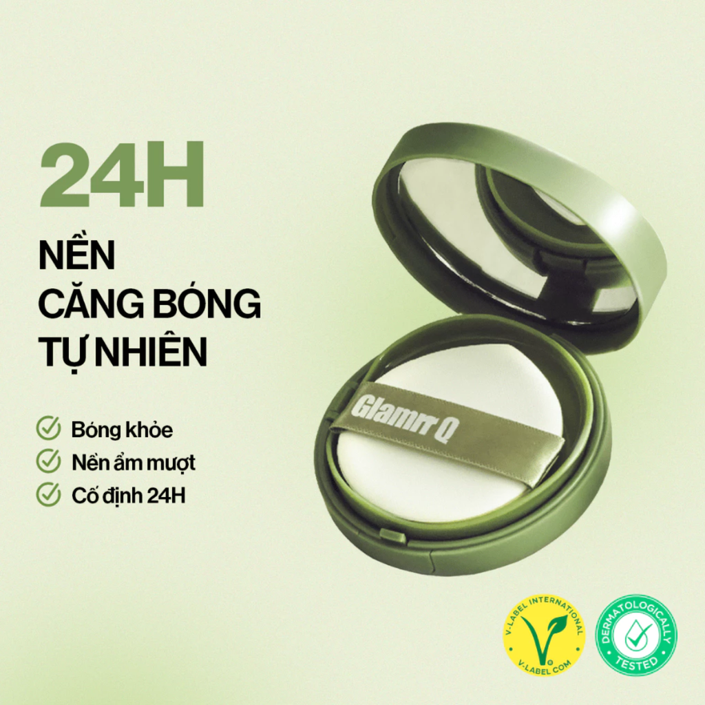 Phấn Nước Dưỡng Ẩm Glamrr Q Vegan Super Glow Cushion SPF50+/PA++++ 15g