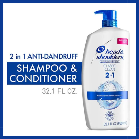 Dầu Gội & Xả Sạch Sâu Sảng Khoái 2in1 Head & Shoulders Classic Clean Dandruff Shampoo & Conditioner 950ml