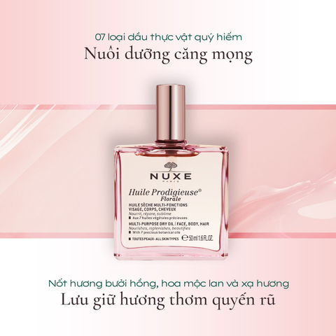 Dầu Dưỡng Đa Năng Dưỡng Ẩm Cho Da Mặt & Body Và Tóc Nuxe Huile Prodigieuse Florale Multi-Purpose Dry Oil