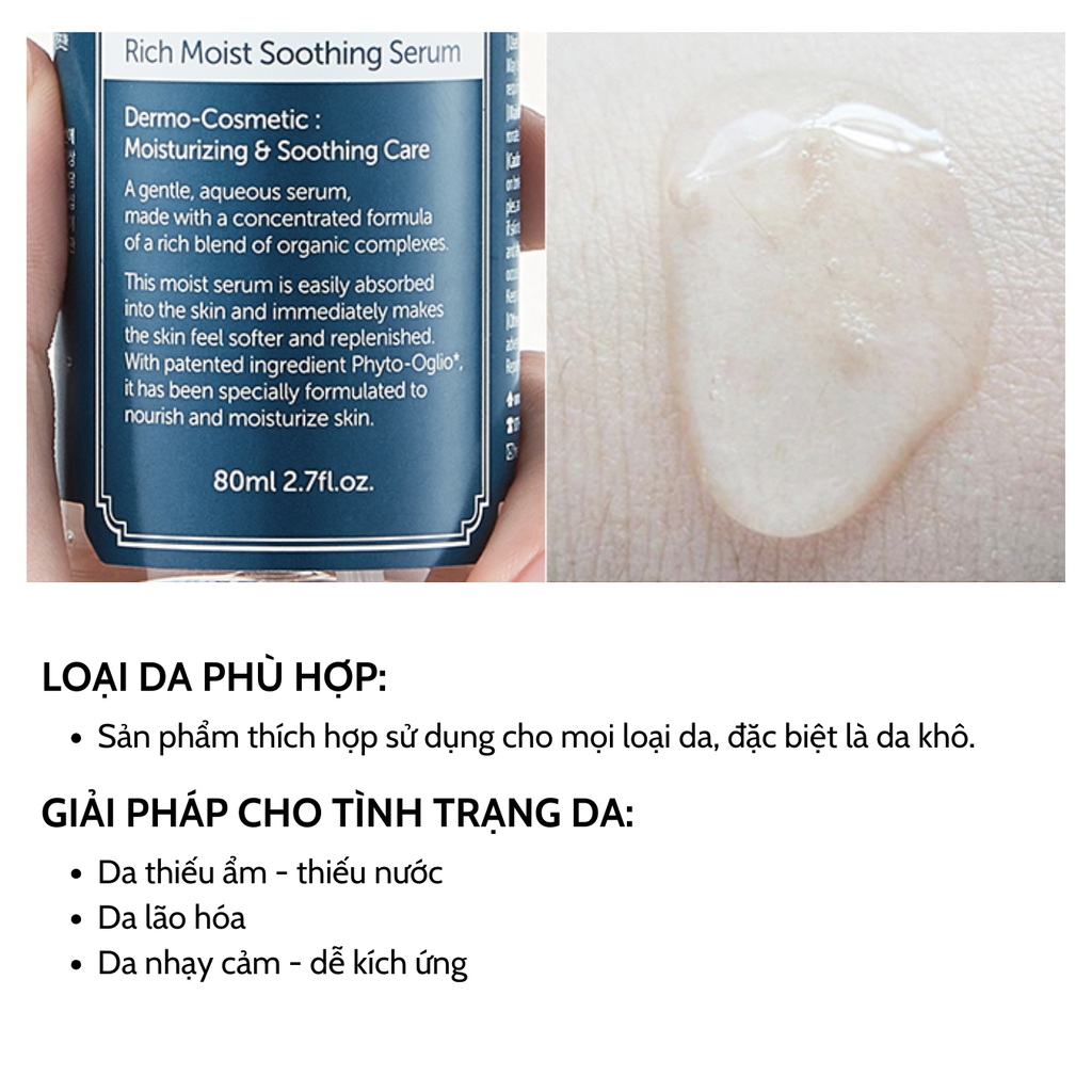 Tinh Chất Dưỡng Ẩm Sâu Cho Da Klairs Rich Moist Soothing Serum 80ml