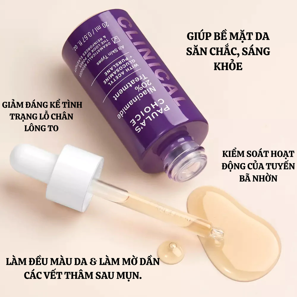 Tinh Chất Se Khít Lỗ Chân Lông Paula's Choice Clinical Niacinamide 20% Treatment 20ml