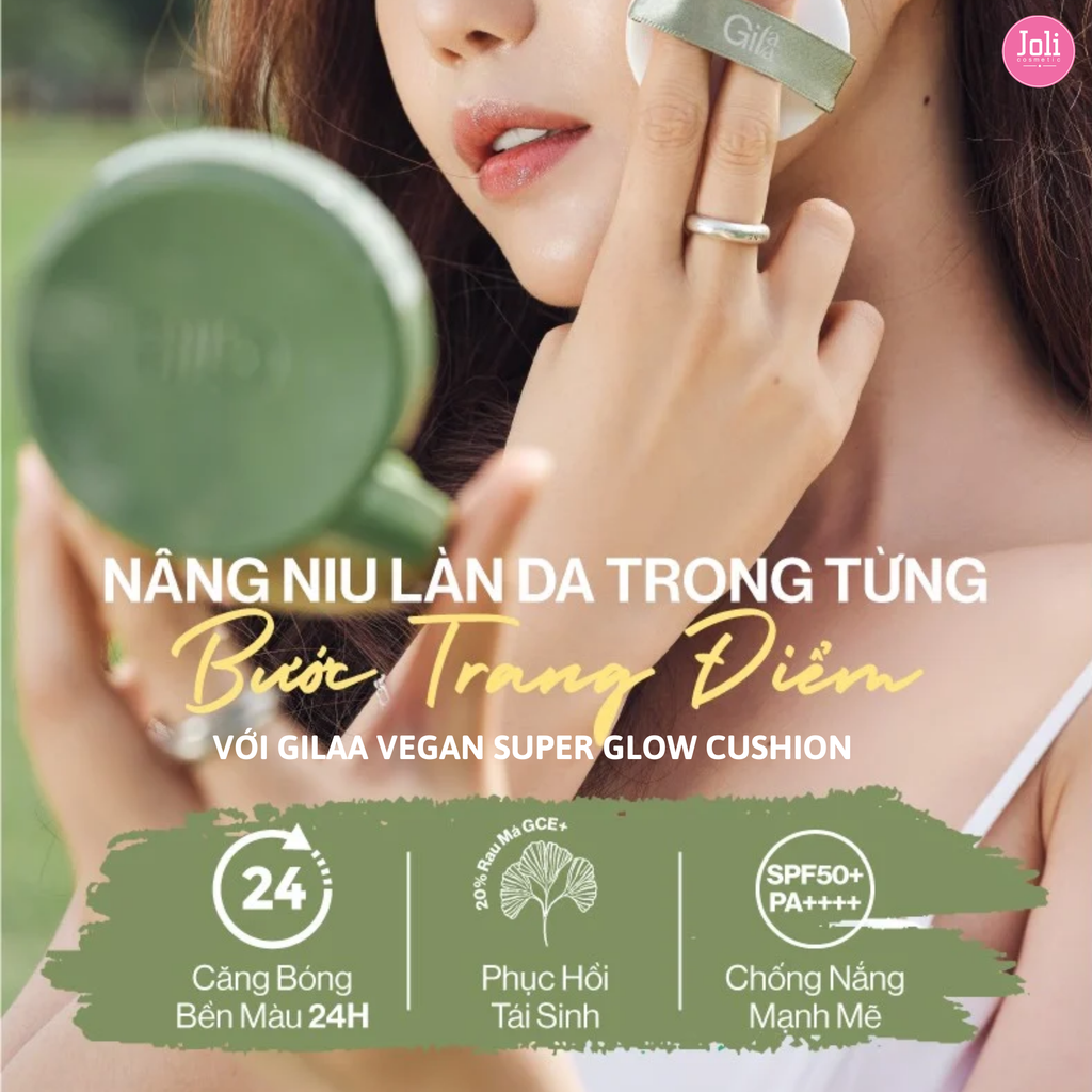 Phấn Nước Gilaa Vegan Super Glow Cushion SPF50+ PA++++ 15g