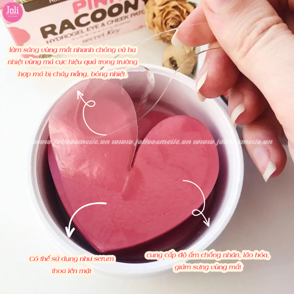 Mặt Nạ Dưỡng Mắt & Má Secret Key Pink Racoony Hydrogel Eye & Cheek Patch