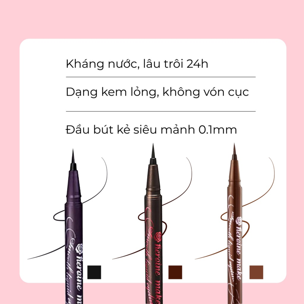 Bút Kẻ Mắt Nước Kissme Heroine Smooth Liquid Eyeliner