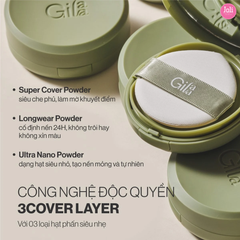 Phấn Nước Gilaa Vegan Super Cover Cushion SPF50+ PA+++ 15g