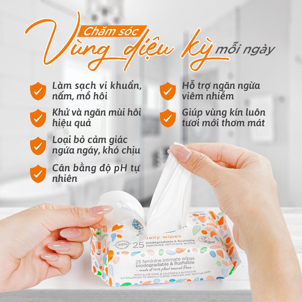 Khăn Ướt Vệ Sinh Vùng Kín Hằng Ngày Femfresh Intimate Skin Care Daily Wipes