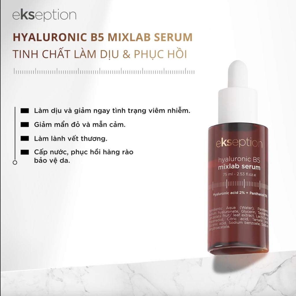 Tinh Chất Dưỡng Ẩm Làm Dịu Da Ekseption Hyaluronic B5 Mixlab Serum 75ml