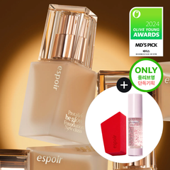 Kem Nền Espoir Be Glow Foundation Set SPF27 PA++ 30g (tặng kem lót Glowrizer Mini + Mút tán nền Fitting Sponge Handy)