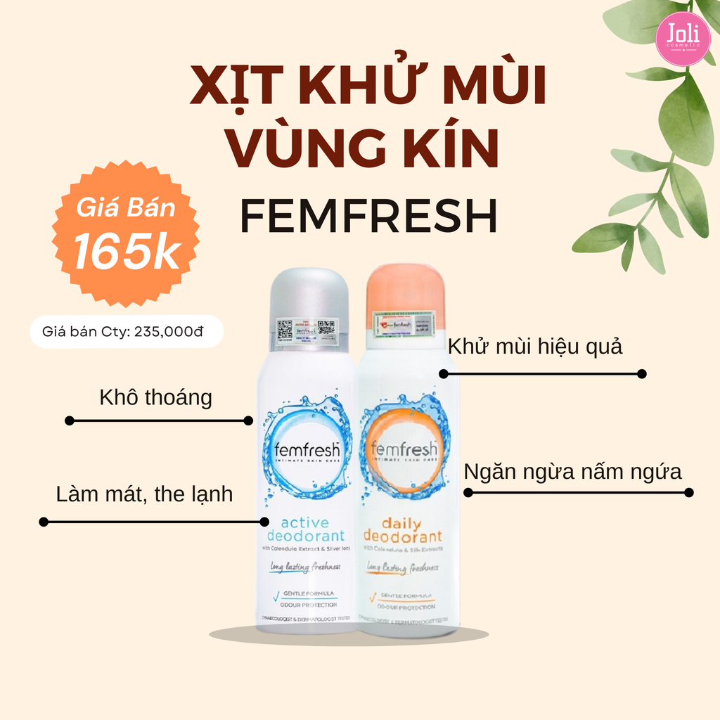 Xịt Thơm Mát Vùng Kín Cao Cấp Femfresh Long Lasting Freshness Deodorant 125ml