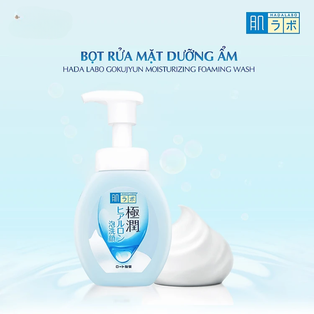 Sữa Rửa Mặt Dưỡng Ẩm Cho Da Khô Hada Labo Gokujyun Hydrating Face Wash 160ml