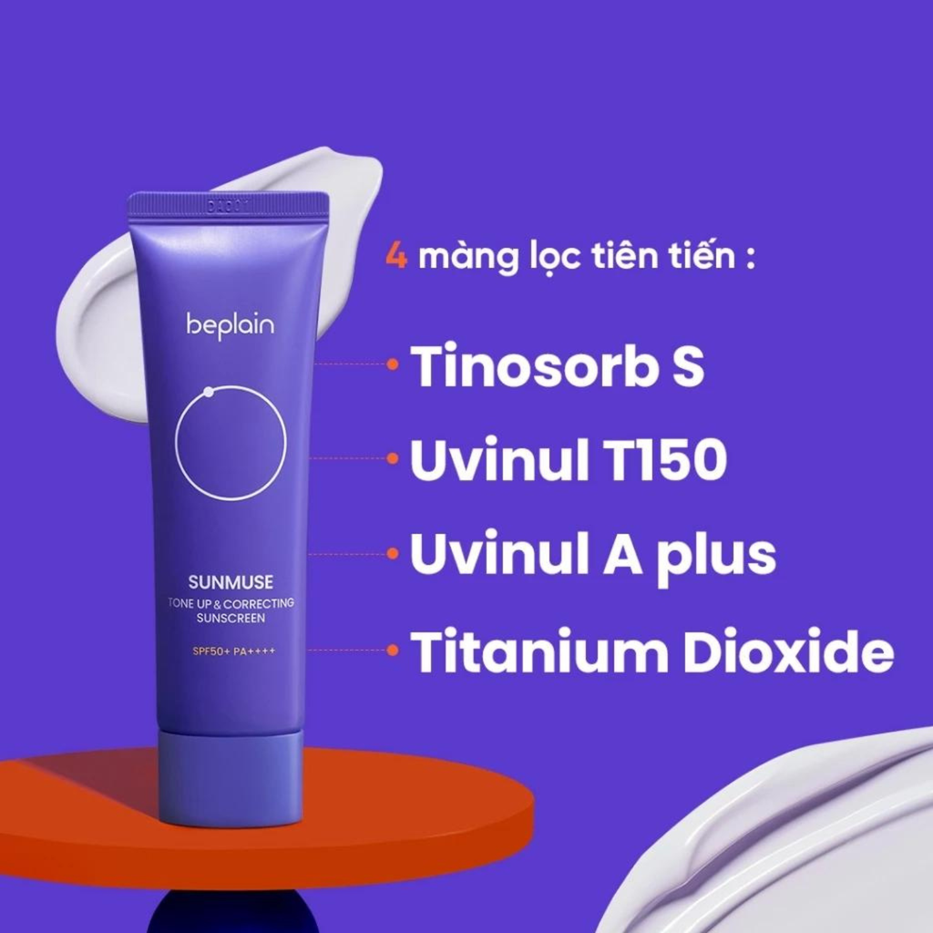 Kem Chống Nắng Nâng Tone Da beplain Sunmuse Tone Up & Correcting Sunscreen SPF50+ PA++++ 50ml