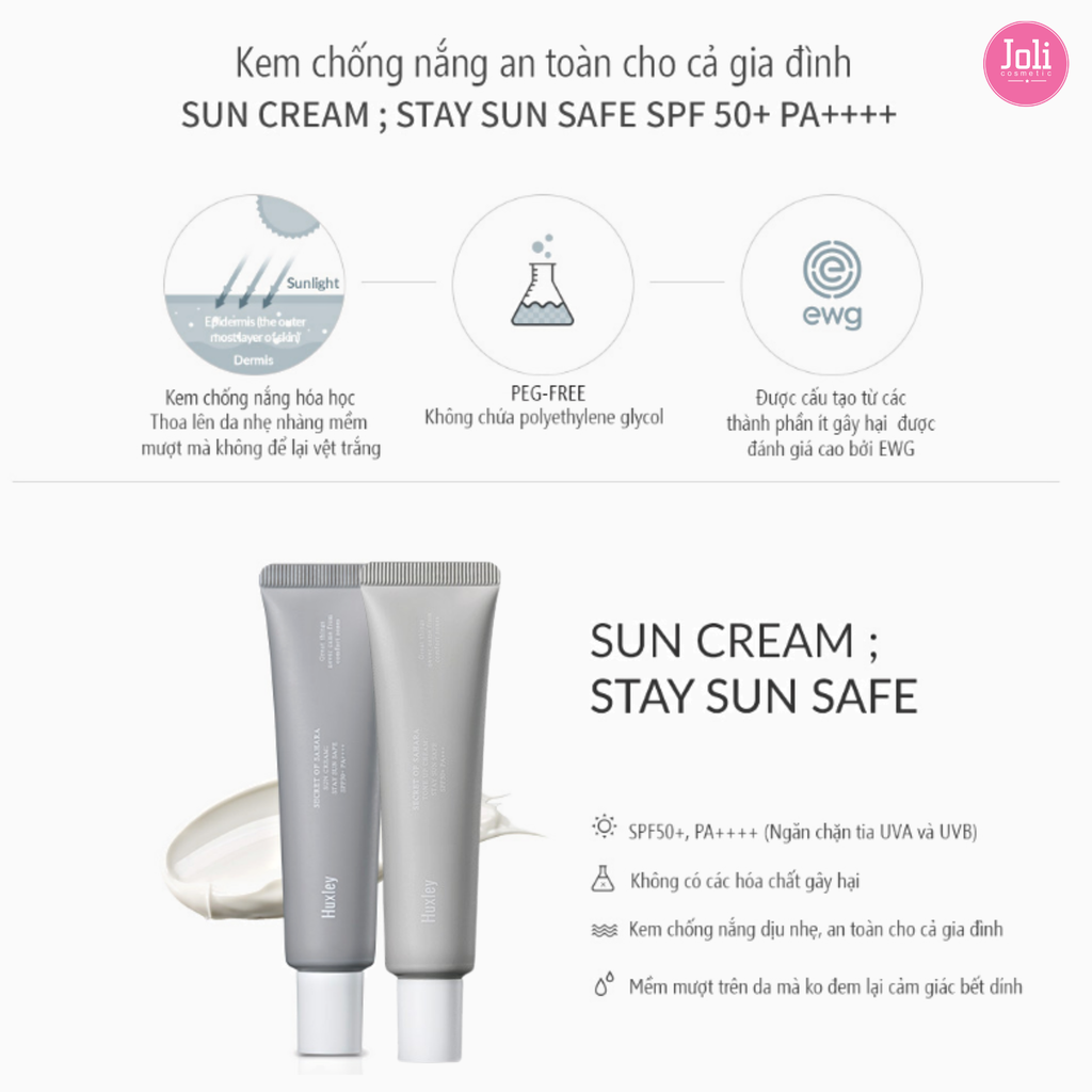 Kem Chống Nắng Nâng Tông Huxley Sun Cream Tone Up Cream SPF50+ PA+++