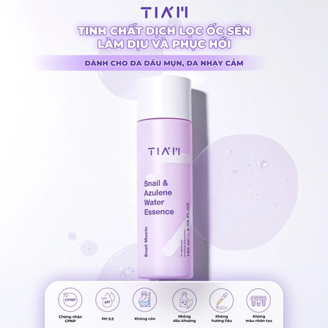 Tinh Chất Ốc Sên Làm Dịu Phục Hồi Da Tia'm Snail & Azulene Water Essence 180ml