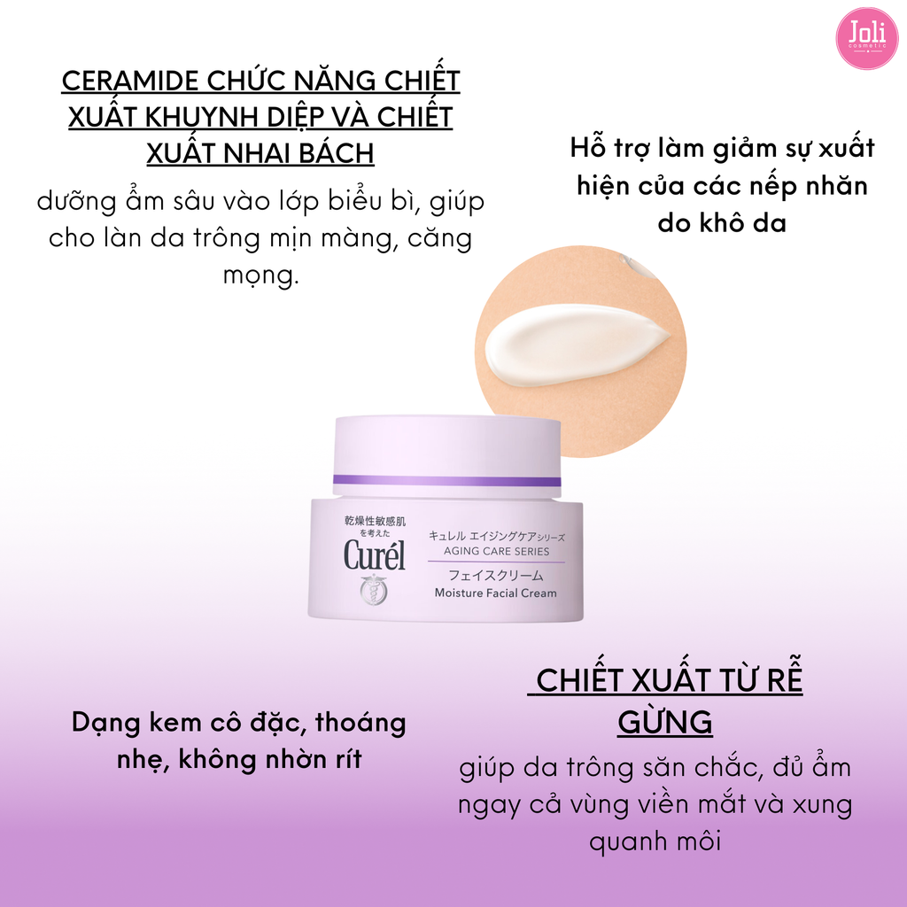 Gel Dưỡng Ẩm Chống Lão Hóa Curel Aging Care Series Moisture Facial Gel 40g