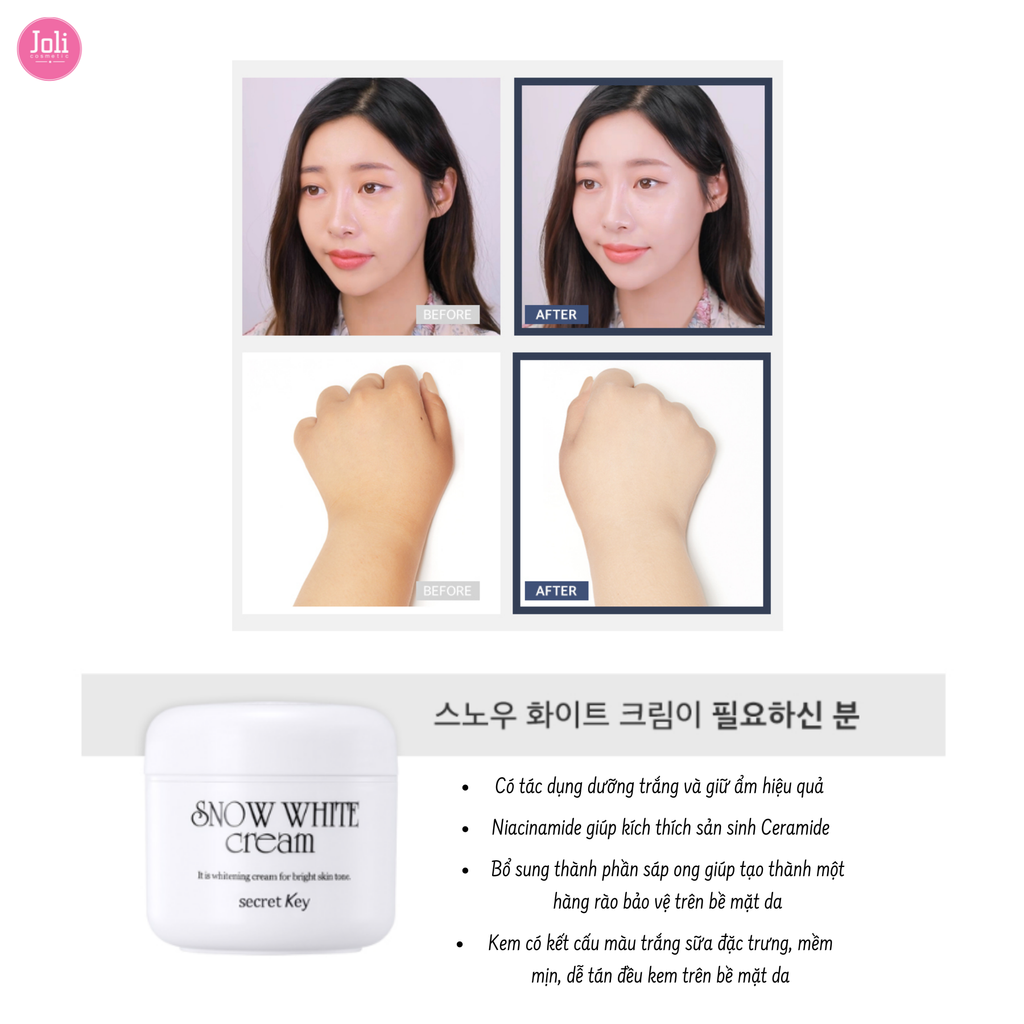 Kem Ủ Trắng Da Dành Cho Mặt Secret Key Snow White Cream 50g
