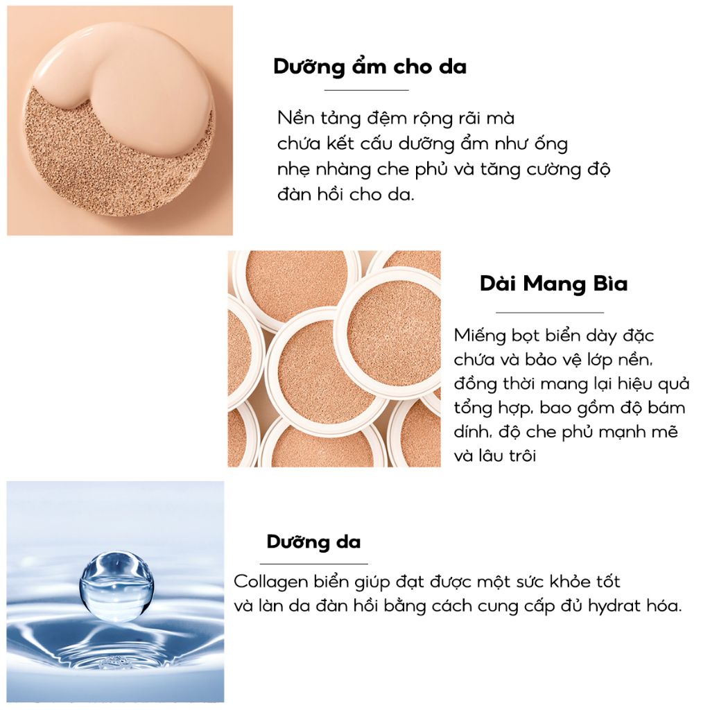 Phấn Nước Dưỡng Ẩm LIME V Collagen Ample Cushion SPF50+/PA+++ 20g