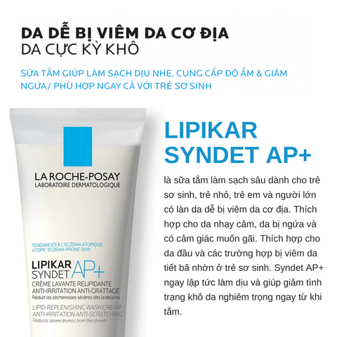 Sữa Rửa Mặt Và Tắm La Roche-Posay Lipikar Syndet AP+ 200ml