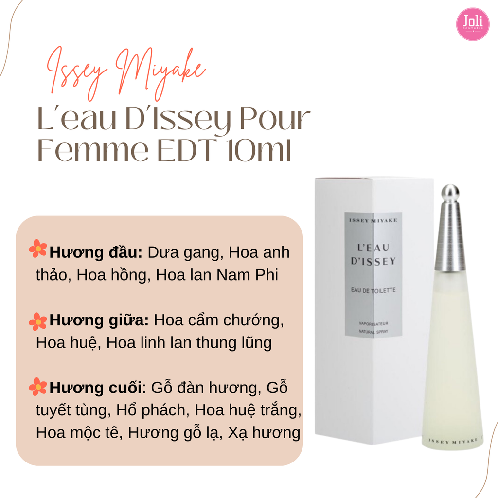 Nước Hoa Nữ Issey Miyake L’eau D’Issey Pour Femme EDT 10ml