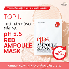 Mặt Nạ Cấp Ẩm Cân Bằng Da Cho Da Mụn So Natural pH 5.5 Red Ampoule Mask 30ml