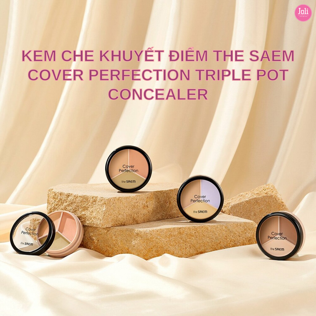 Kem Che Khuyết Điểm The Saem Cover Perfection Triple Pot Concealer