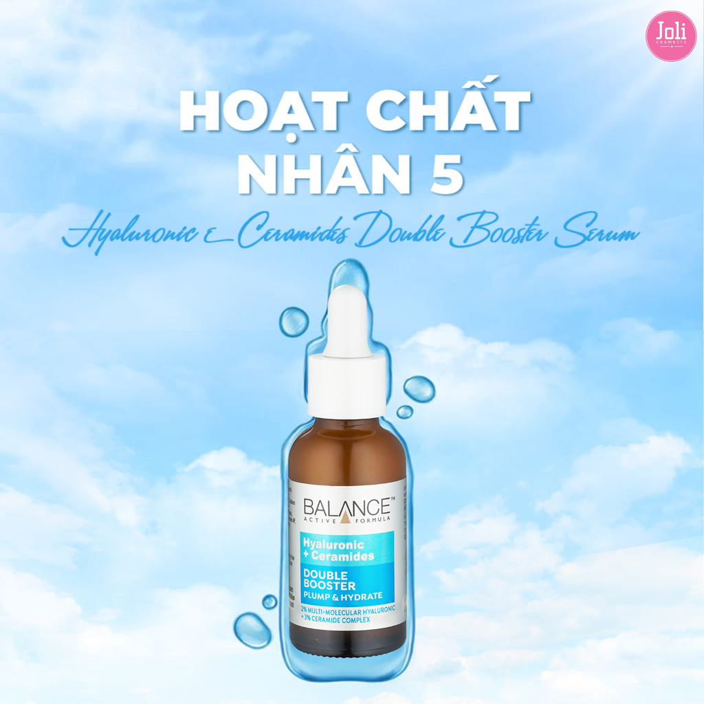 Tinh Chất Dưỡng Cấp Ẩm Phục Hồi Da Balance Active Formula Hyaluronic + Ceramides Double Booster 30ml