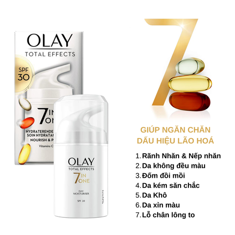 Kem Dưỡng Chống Lão Hóa Ban Ngày Olay Total Effects 7in1 Day Moisturiser Nourish & Protect SPF30 50ml