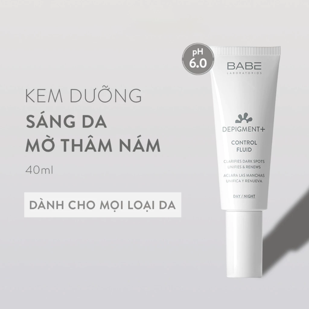 Kem Dưỡng Sáng Da Giảm Thâm Nám Babe Depigment + Control Fluid 40ml