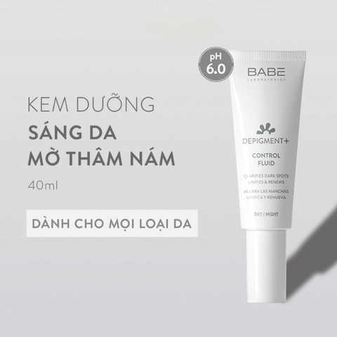 Kem Dưỡng Sáng Da Giảm Thâm Nám Babe Depigment + Control Fluid 40ml