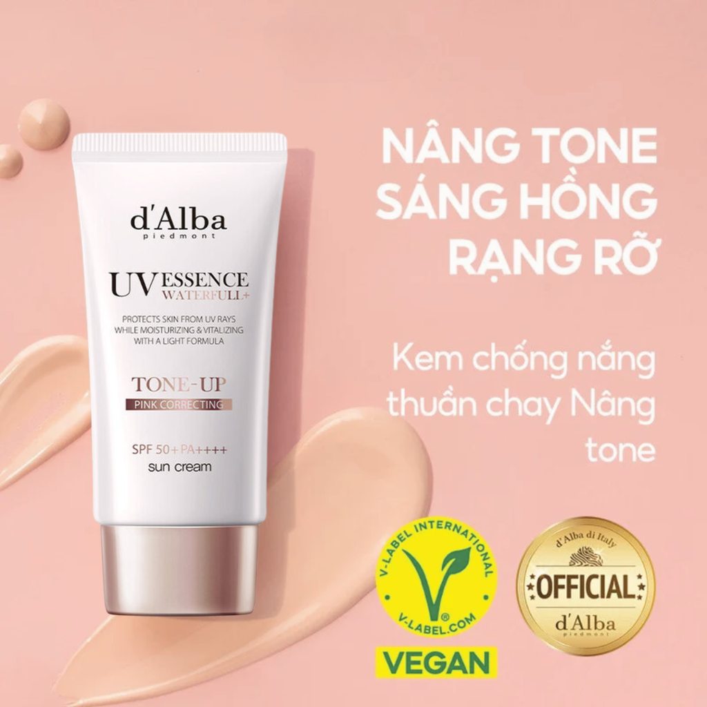 Kem Chống Nắng Nâng Tone Tự Nhiên d'Alba Waterfull+ Tone Up Sun Cream SPF50+ PA++++ 50ml