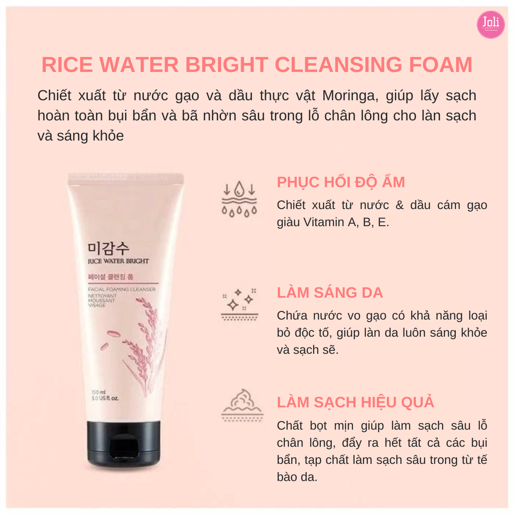 Sữa Rửa Mặt Làm Sáng Da The Face Shop Rice Water Bright